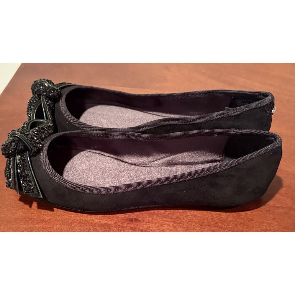 kate spade new york Women's Black Ballet Flats Glitter Bow Slip-On US 5 M - Picture 4 of 7